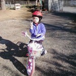 Hana on her new bike