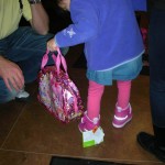 Trying on the pink boots!!